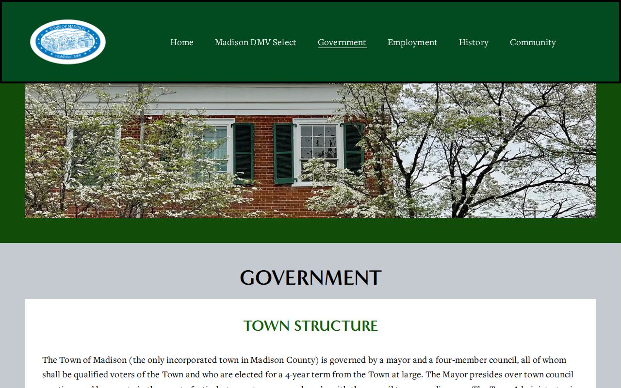 Madison County municipal warrant records, Town of Madison government contact information